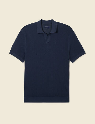 Polo manches courtes bleu marine homme