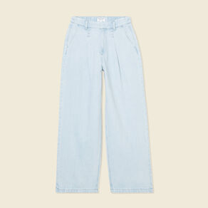 jeans large a pinces denim bleach femme Jeans large à pinces denim bleach femme