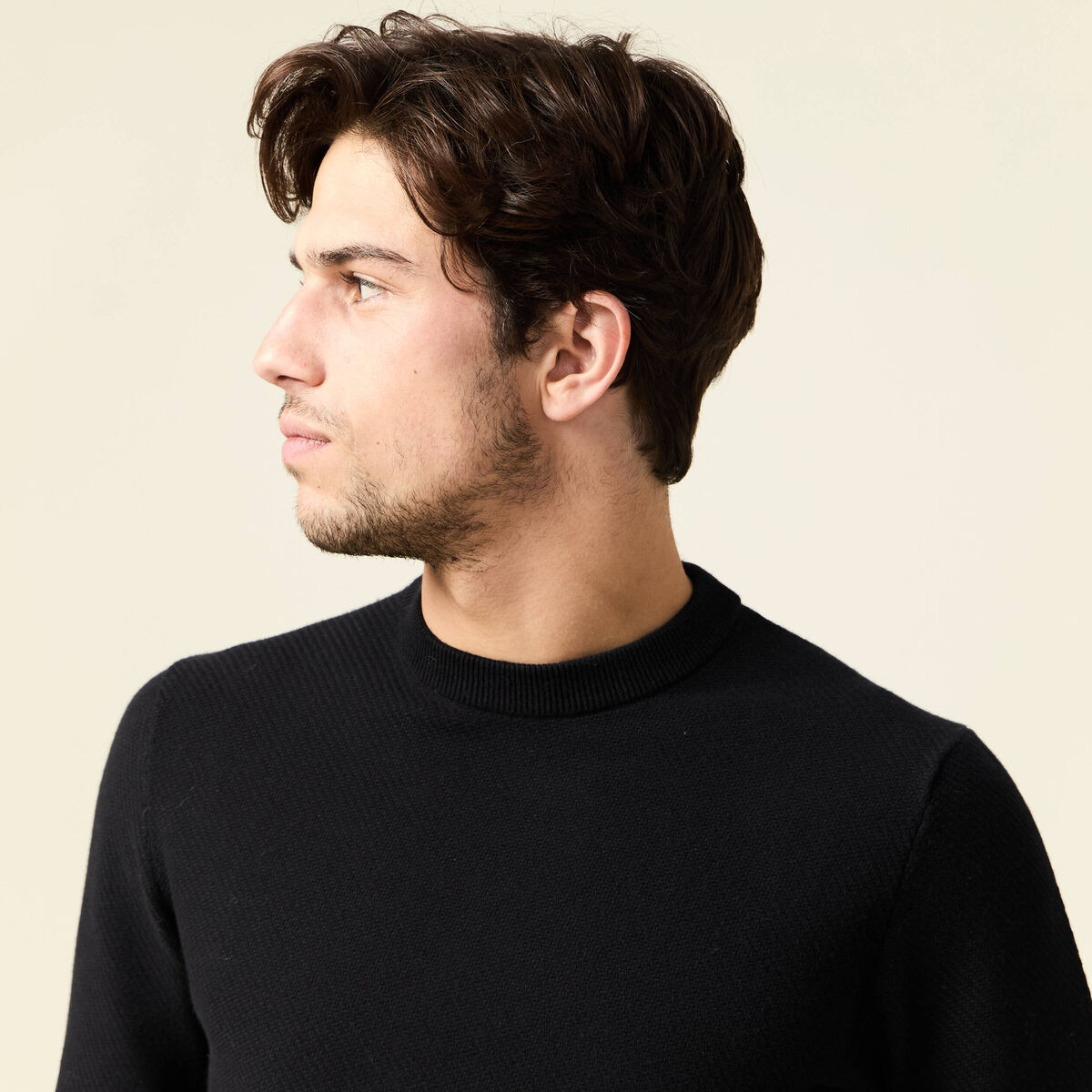 Pull manches longues noir homme