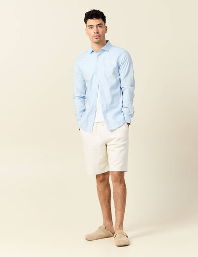 Bermuda droit élastiqué ecru homme