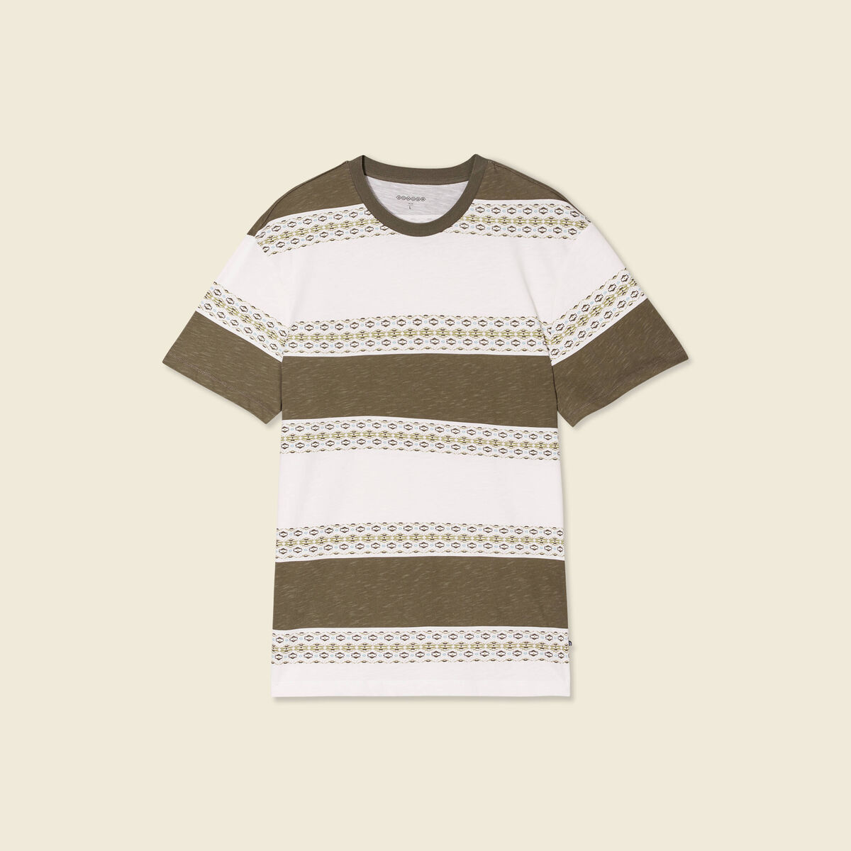 T-shirt manches courtes vert kaki homme