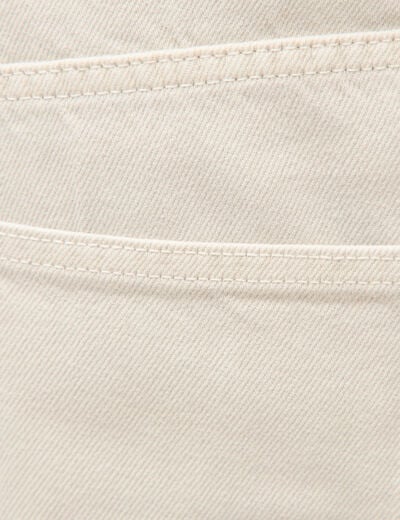 Jeans large longueur 32 en coton denim beige homme
