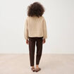 Veste oversize effet polaire col montant creme femme