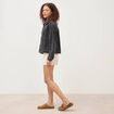 Veste oversize en jean denim gris femme