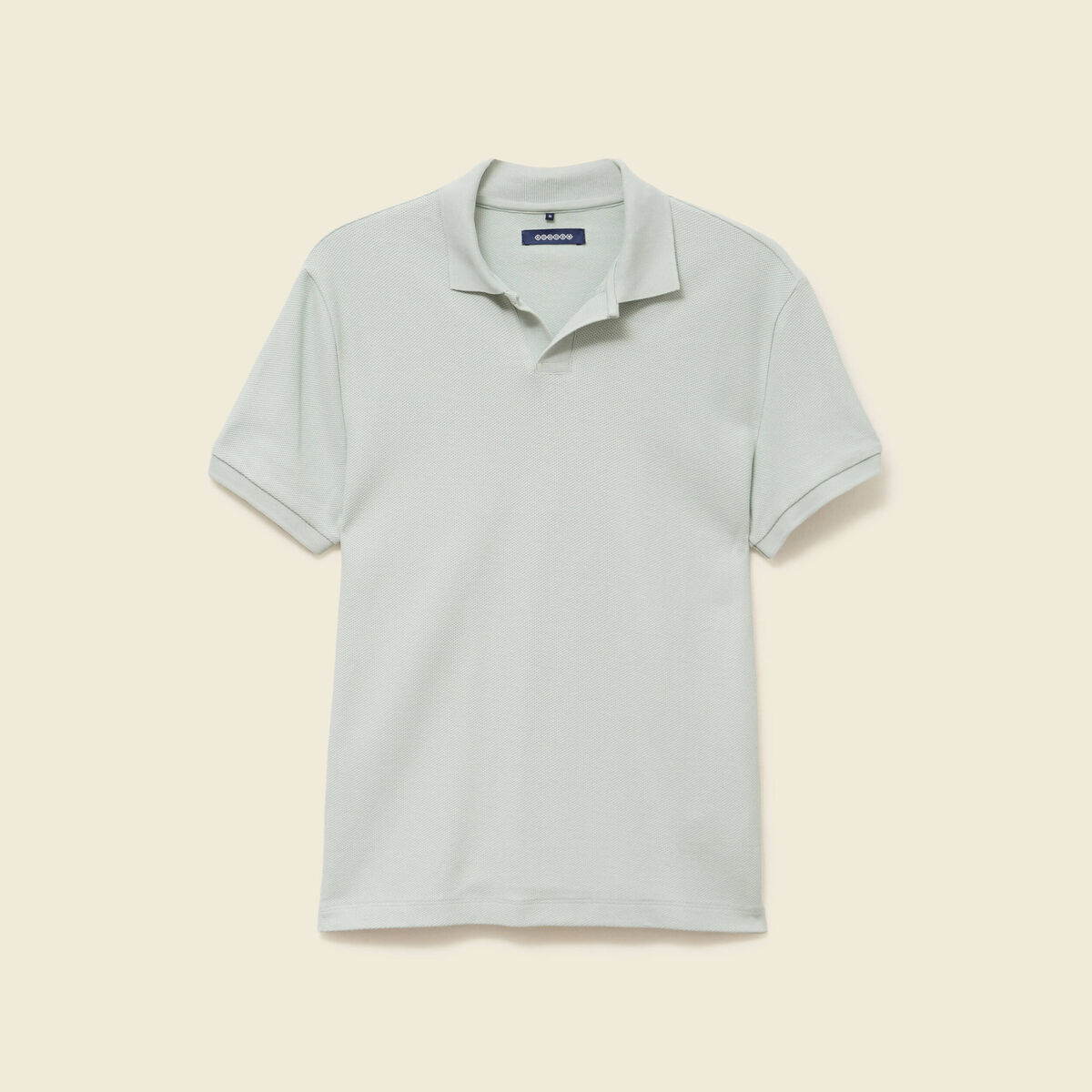 Polo cintr&eacute; manches courtes en coton vert clair homme