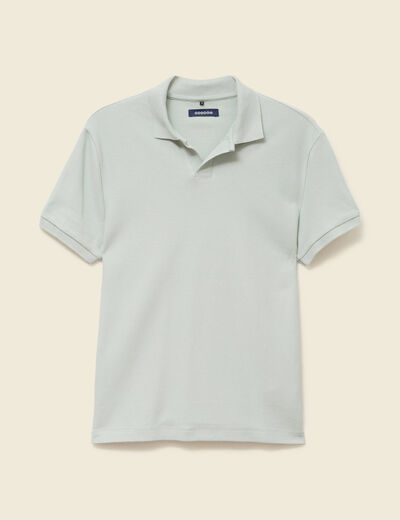 Polo cintré manches courtes en coton vert clair homme