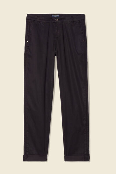 Pantalon chino Instinct noir femme