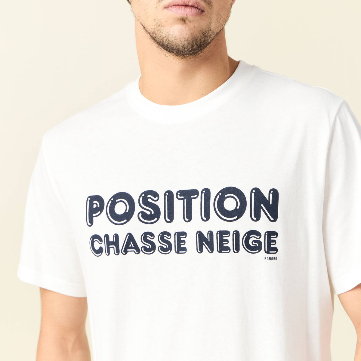 T-shirt manches courtes ecru homme
