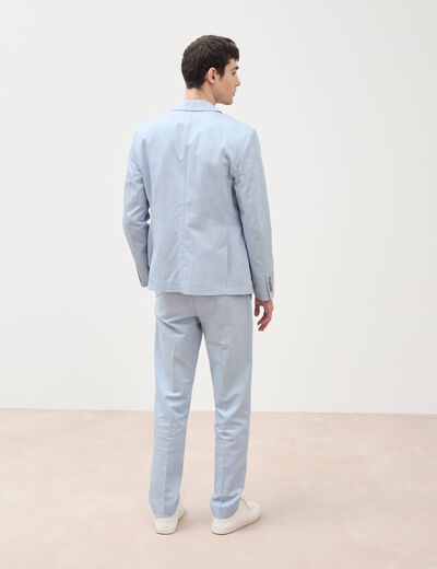 Blazer manches longues col classique bleu gris homme