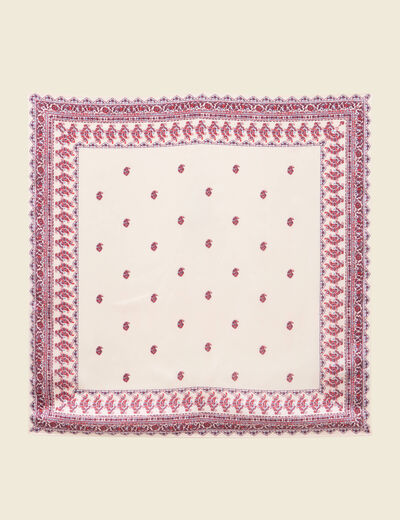 Foulard satin&eacute; ecru femme