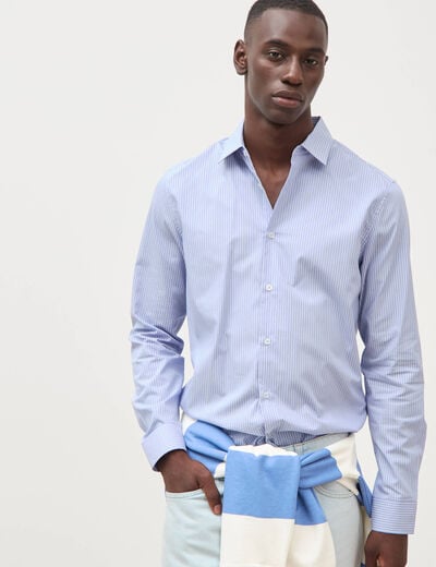 Chemise manches longues bleu gris homme