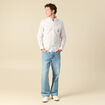 Chemise droite en coton rose poudr&eacute;e homme