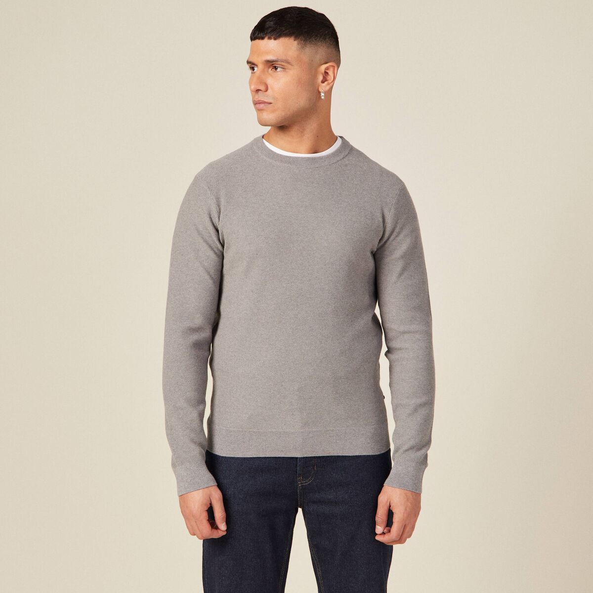 Pull éco-responsable gris homme