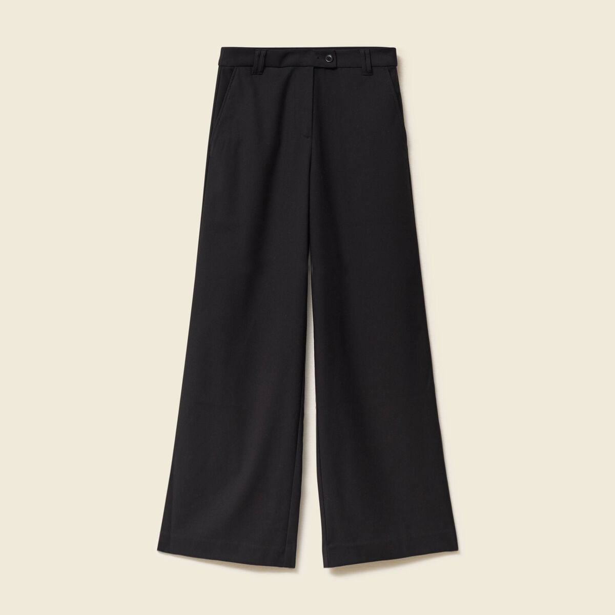 Pantalon loose taille standard fluide noir femme