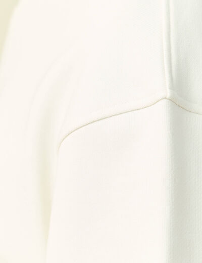 Sweat manches longues en coton ecru homme