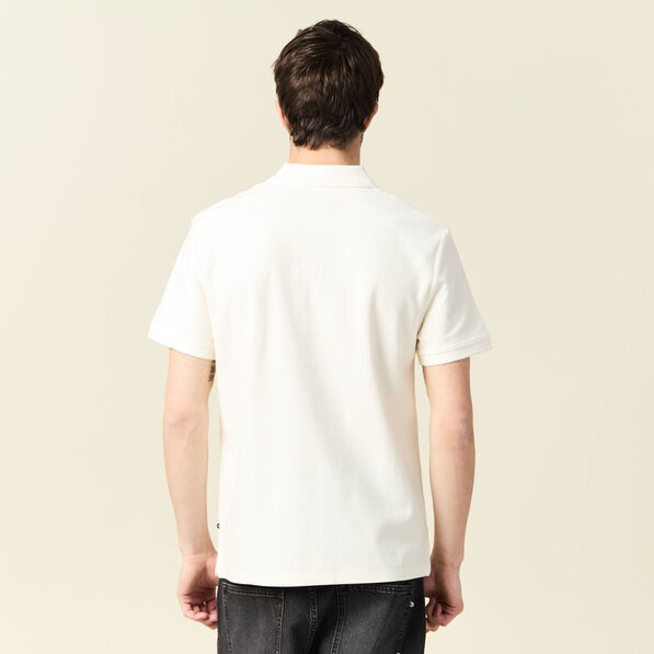 Polo manches courtes ecru homme