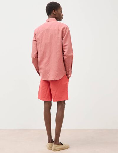 Chemise manches longues rose homme