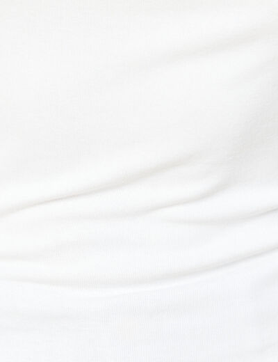 T-shirt ajust&eacute; manches courtes blanc femme