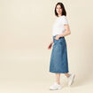 Jupe midi crayon en jean denim used femme