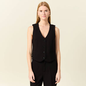 veston sans manches ajuste noir femme Veston sans manches ajusté noir femme