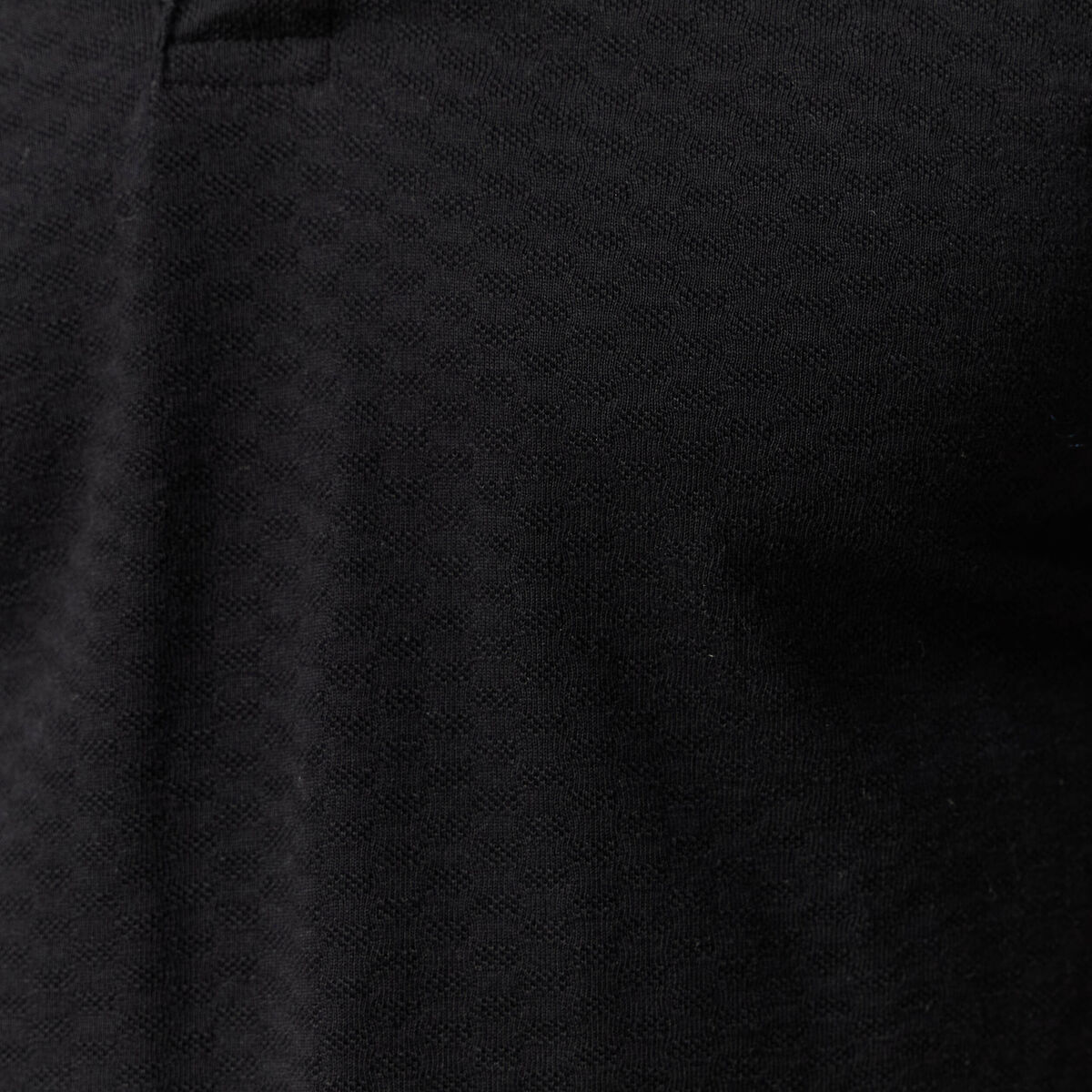 Polo cintr&eacute; en coton manches courtes noir homme