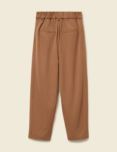 Pantalon slouchy taille haute 7/8&egrave;me marron femme