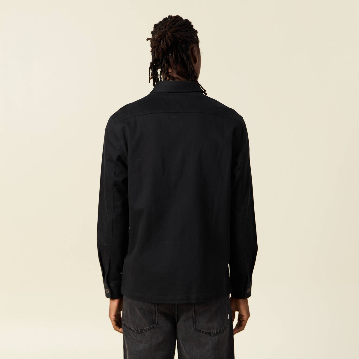 Surchemise manches longues noir homme