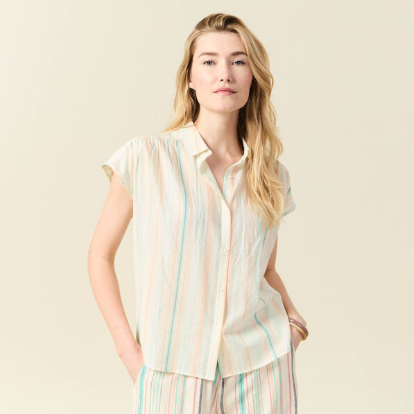 Blouse manches courtes blanc femme