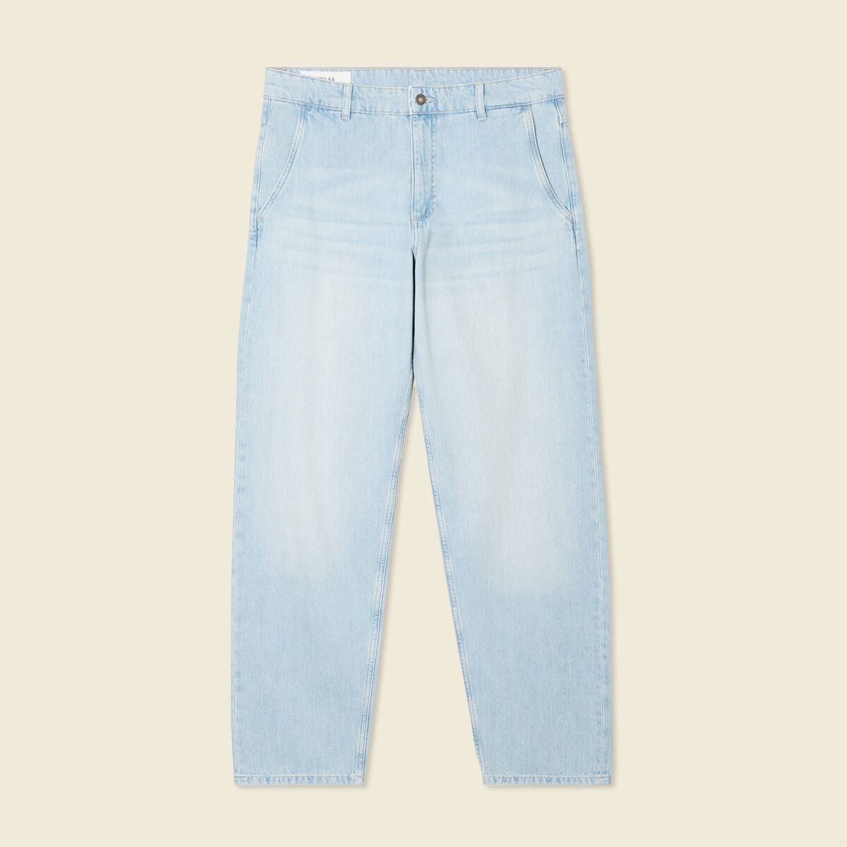 Jeans chino relax denim bleach homme