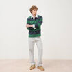 Polo manches longues broderie bleu marine homme