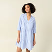 Robe trapèze manches 3/4 bleu ciel femme