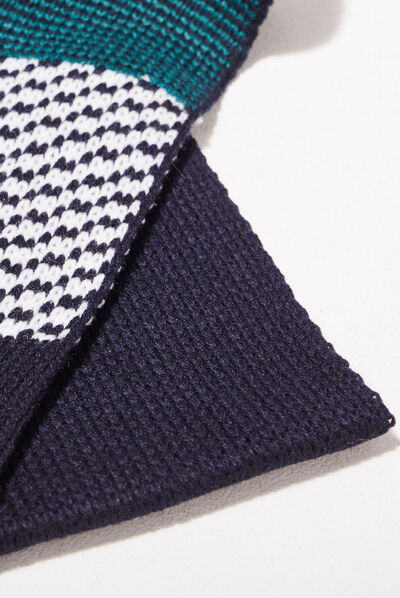 Écharpe tricotée bleu marine homme