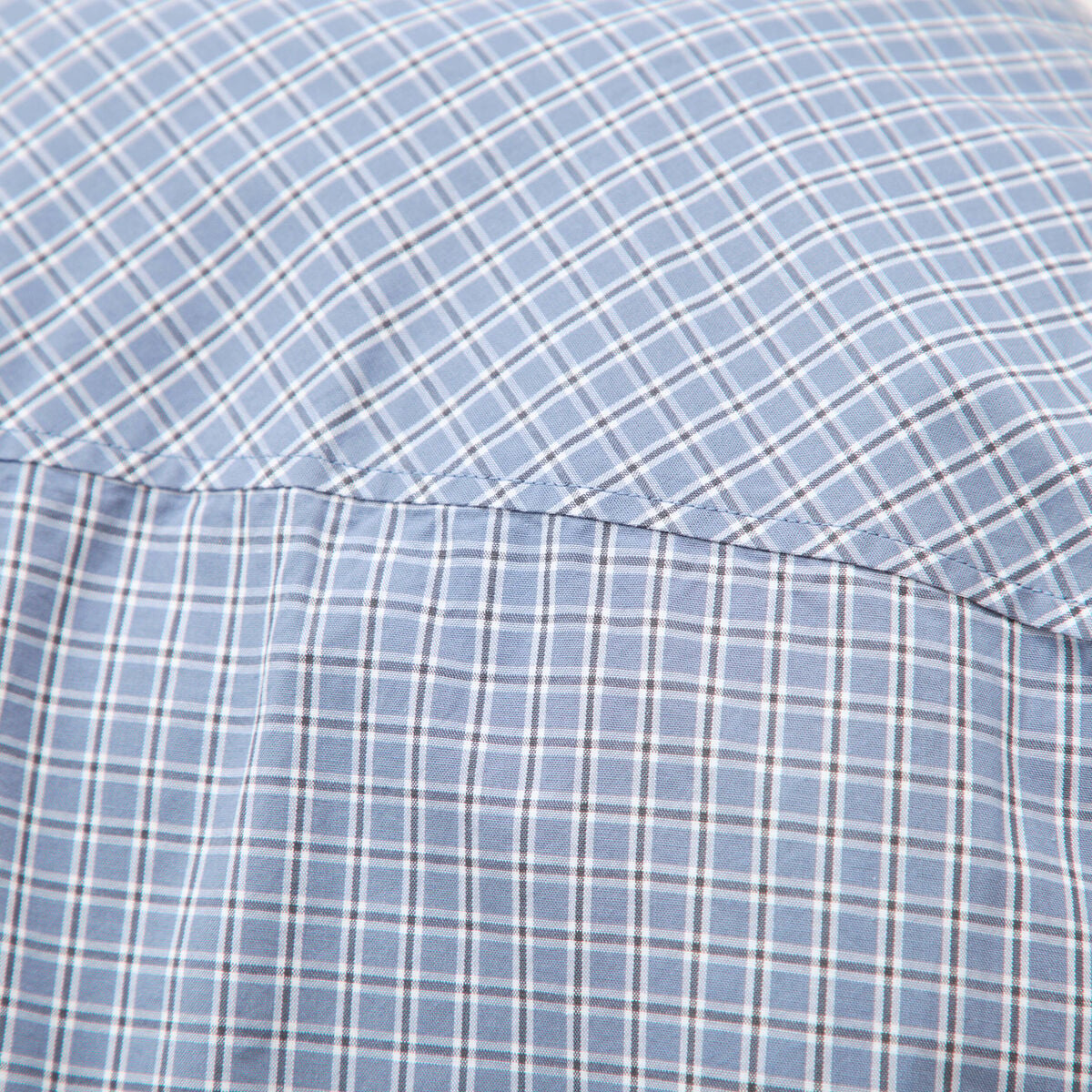Chemise col am&eacute;ricain manches longues bleu gris homme