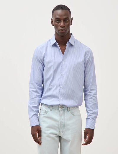 Chemise manches longues bleu gris homme