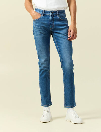 Jeans slim 5 poches longueur 32 denim stone homme