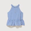 Top droit sans manches bleu electrique femme
