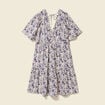 Robe col V manches courtes bleu femme