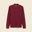Polo manches longues en coton bordeaux homme
