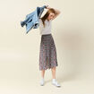 Jupe midi droite fendue bleu marine femme