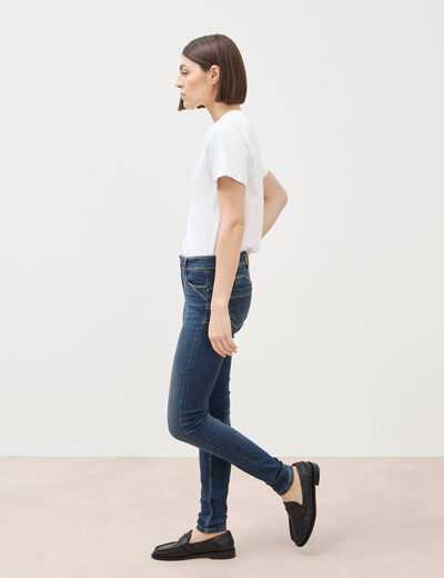 Jeans skinny push-up taille standard denim brut femme