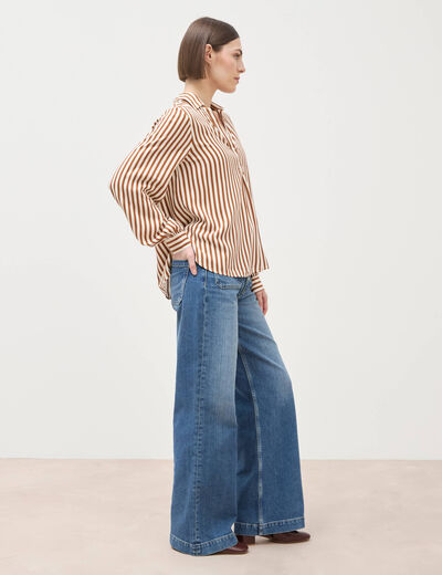 Blouse manches longues marron femme