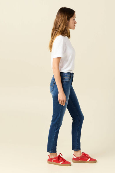Jeans Vanessa - slim taille basse 7/8ème denim stone femme