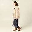 Manteau surchemise droit creme femme