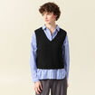 Pull sans manches col en V noir femme