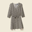Robe &eacute;vas&eacute;e fluide manches 3/4 noir femme