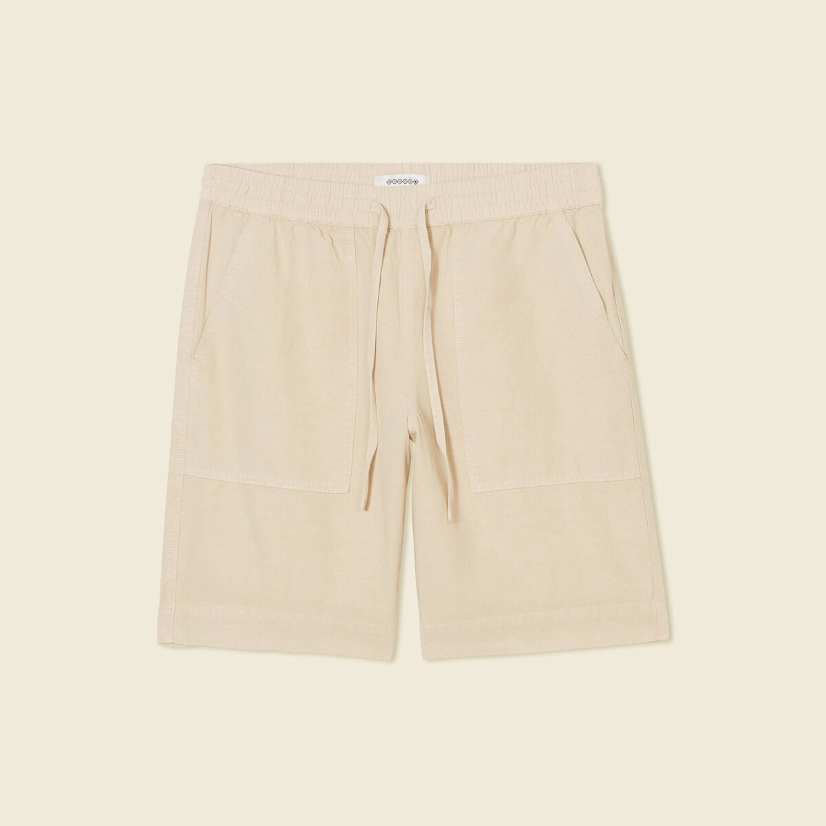 Short droit à coulisse sable homme