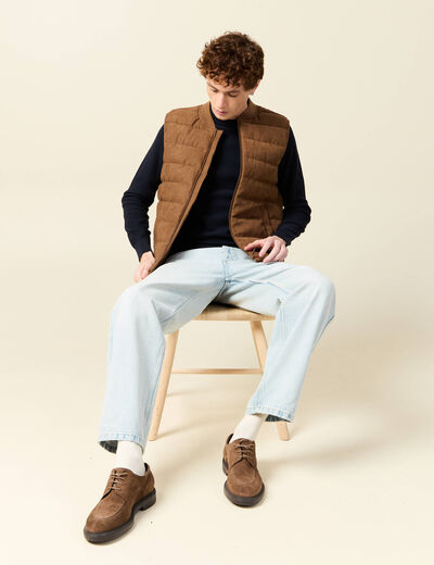 Doudoune sans manches doublée marron homme