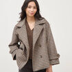 Caban oversize court col tailleur marron femme