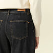 Jeans large taille haute denim gris femme