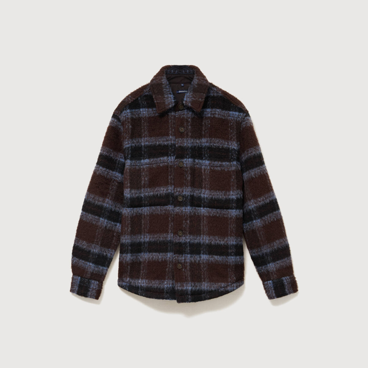 Surchemise oversize manches longues marron homme